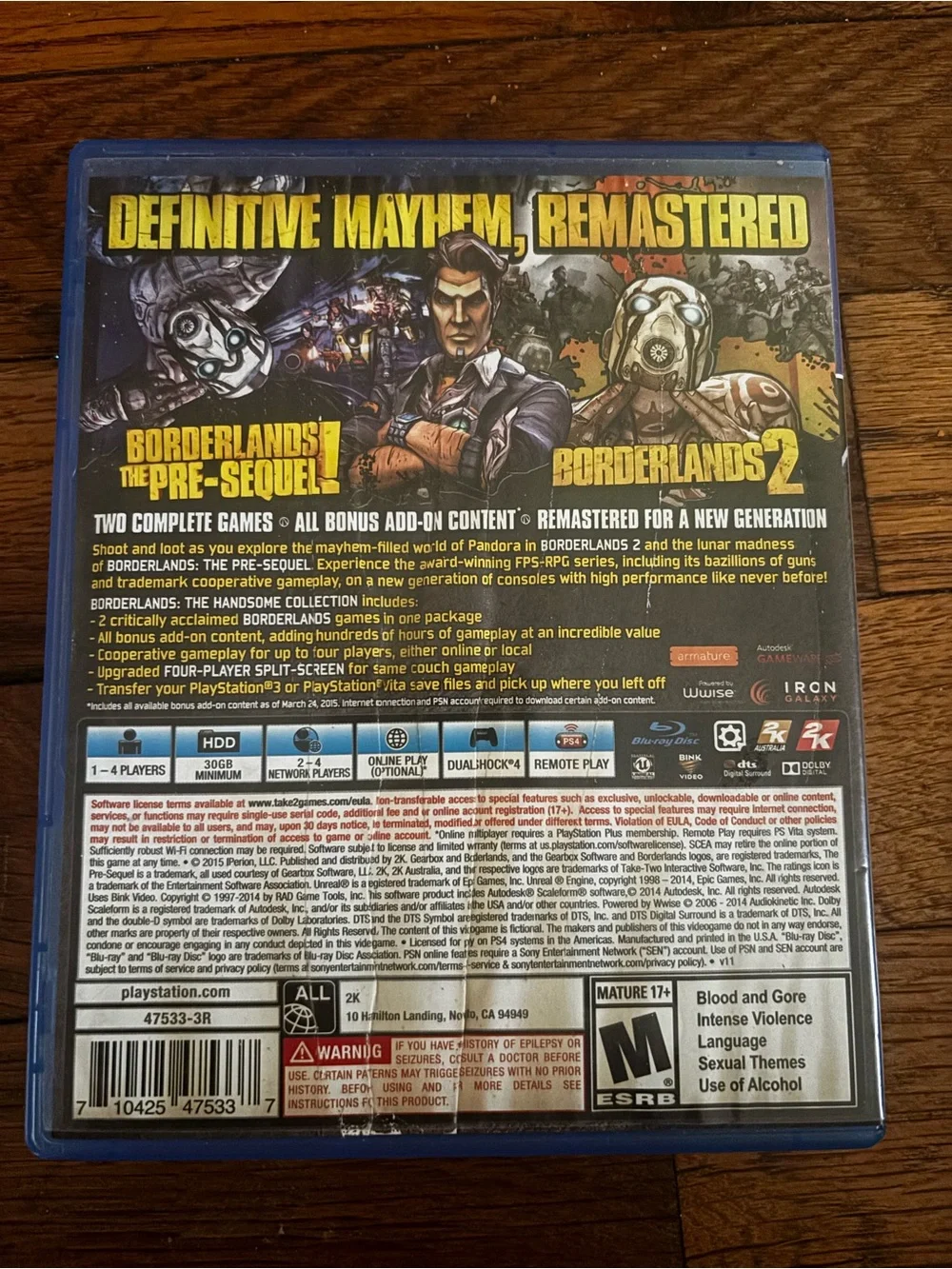 Sony PS4 Borderlands The Handsome Collection - Gold Mask Artwork